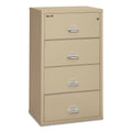 FireKing Insulated Lateral File, 4 Legal/Letter-Size File Drawers, Parchment, 31.13" x 22.13" x 52.75", 260 lb Overall Capacity