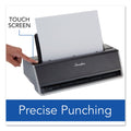 Swingline 28-Sheet Commercial Electric Three-Hole Punch, 9/32" Holes, Black/Silver