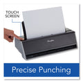 Swingline 28-Sheet Commercial Electric Two-Hole Punch, Fixed 9/32" Holes, Black/Silver
