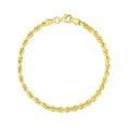 4.0mm 10k Yellow Gold Solid Diamond Cut Rope Bracelet by Bids.com