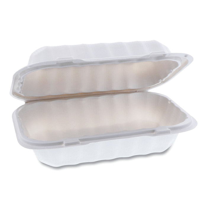 Pactiv Evergreen EarthChoice SmartLock Microwavable MFPP Hinged Lid Container, 9 x 6 x 3, White, Plastic, 270/Carton