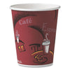 Dart Solo Paper Hot Drink Cups in Bistro Design, 10 oz, Maroon, 1,000/Carton