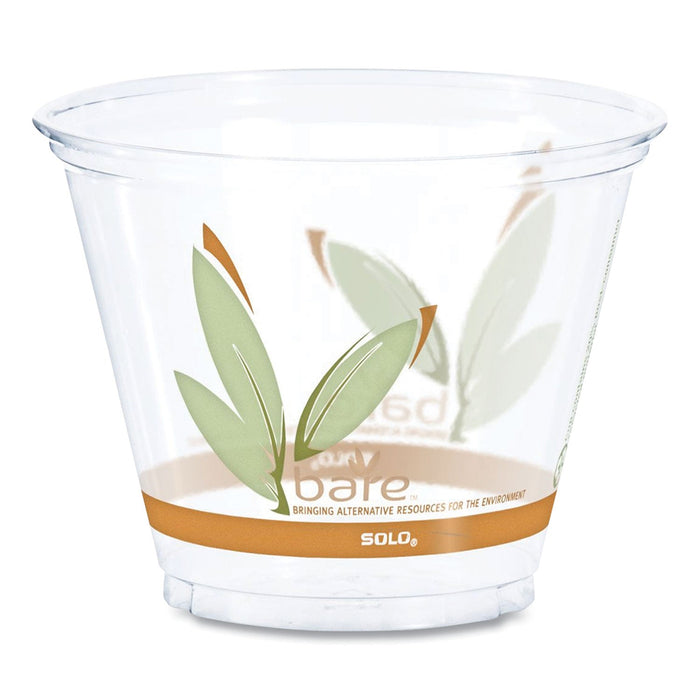 Dart Bare Eco-Forward RPET Cold Cups, 9 oz, Leaf Design, Clear/Green/Orange, 1,000/Carton