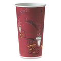 Dart Polycoated Hot Paper Cups, 20 oz, Bistro Design, 600/Carton