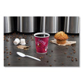 Dart Solo Paper Hot Drink Cups in Bistro Design, 10 oz, Maroon, 50/Pack