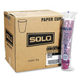 Dart Solo Paper Hot Drink Cups in Bistro Design, 10 oz, Maroon, 1,000/Carton