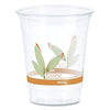 Dart Bare Eco-Forward RPET Cold Cups, 12 oz to 14 oz, Leaf Design, Clear, Squat, 50/Pack, 20 Packs/Carton