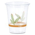 Dart Bare Eco-Forward RPET Cold Cups, 12 oz to 14 oz, Leaf Design, Clear, Squat, 50/Pack, 20 Packs/Carton