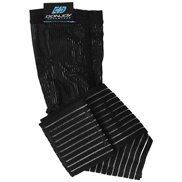 DonJoy Advantage DA161AV03-BLK-L Ankle Sleeve With Figure 8 Straps For Sprains, Strains, Lateral Support, Open Heel, Black, Large Fits 9.5", 10.5" by Pasteur Pharmacy