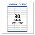 Avery Easy Peel White Address Labels w/ Sure Feed Technology, Laser Printers, 1 x 2.63, White, 30/Sheet, 500 Sheets/Box