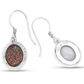 4.72 Carat Genuine Copper Bloom Drusy and White Topaz .925 Sterling Silver Earrings by Bids.com