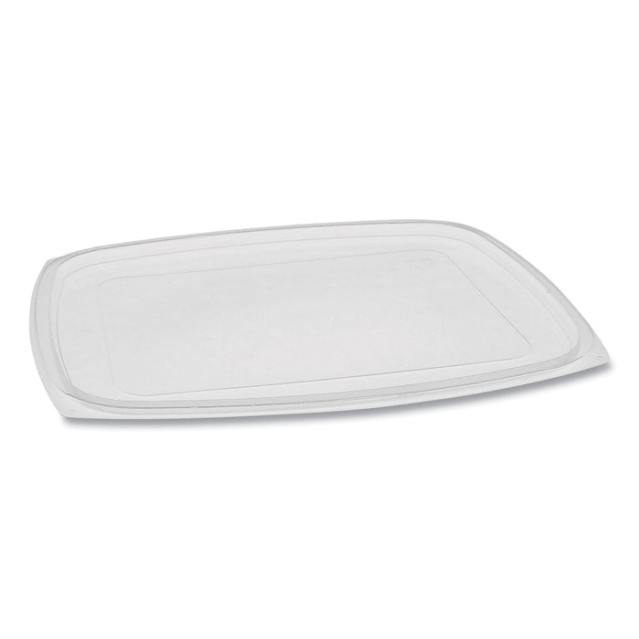 Pactiv Evergreen Showcase Deli Container Lid, Flat Lid For 3-Compartment 48/64 oz Containers, 9 x 7.38 x 0.19, Clear, Plastic, 220/Carton