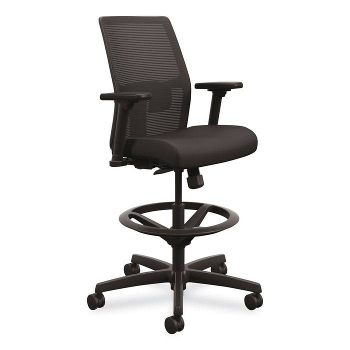HON Ignition 2.0 Ilira-Stretch Mesh Back Task Stool, Supports Up to 300 lb, 23" to 32" Seat Height, Black