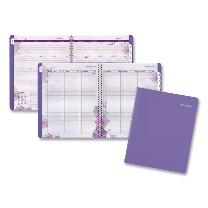 AT-A-GLANCE Beautiful Day Weekly/Monthly Planner, Vertical-Column Format, 11 x 8.5, Purple Cover, 13-Month (Jan to Jan): 2023 to 2024