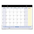 AT-A-GLANCE QuickNotes Desk Pad, 22 x 17, White/Blue/Yellow Sheets, Black Binding, Clear Corners, 13-Month (Jan to Jan): 2023 to 2024