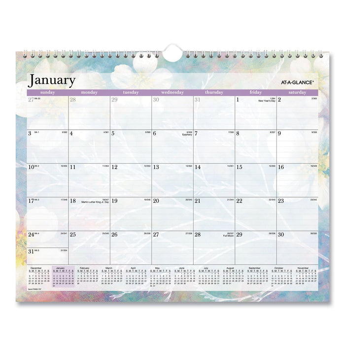 AT-A-GLANCE Dreams Monthly Wall Calendar, Dreams Seasonal Artwork, 15 x 12, Multicolor Sheets, 13-Month (Jan to Jan): 2023 to 2024
