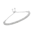 10K Yellow Gold over .925 Sterling Silver 1/4 Cttw Miracle-Set Diamond 4â€-10â€ Adjustable Bolo Tennis Bracelet (I-J Color, I3 Clarity) by Bids.com