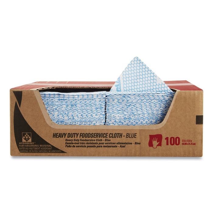 WypAll Heavy-Duty Foodservice Cloths, 12.5 x 23.5, Blue, 100/Carton