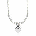 Sterling Silver Rhodium Plated Rolo Chain Necklace with a Heart Toggle Charm by Bids.com
