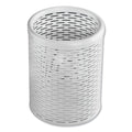 Artistic Urban Collection Punched Metal Pencil Cup, 3.5" Diameter x 4.5"h, White