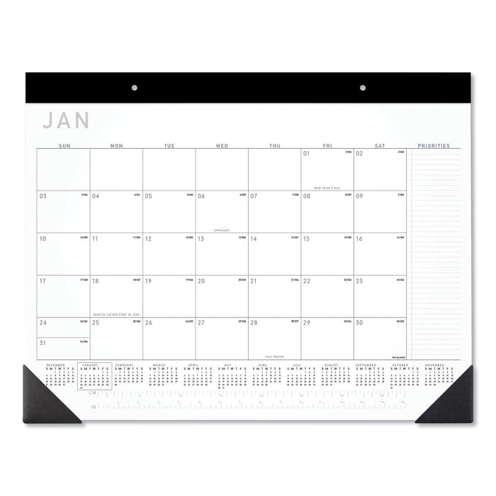 AT-A-GLANCE Contemporary Monthly Desk Pad, 22 x 17, White Sheets, Black Binding/Corners,12-Month (Jan to Dec): 2023