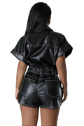 Vegan Leather Romper by The House of Stylez