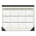 AT-A-GLANCE Recycled Monthly Desk Pad, 22 x 17, Sand/Green Sheets, Black Binding, Black Corners, 12-Month (Jan to Dec): 2023