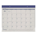 AT-A-GLANCE Fashion Color Desk Pad, 22 x 17, Stone/Blue Sheets, Blue Binding, Clear Corners, 12-Month (Jan to Dec): 2023
