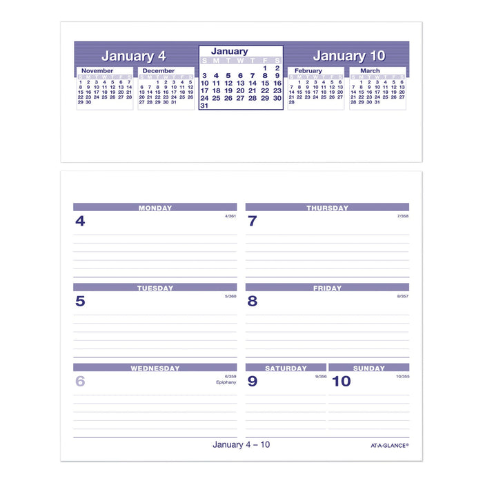 AT-A-GLANCE Flip-A-Week Desk Calendar Refill, 7 x 6, White Sheets, 2023