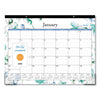 Blue Sky Lindley Desk Pad, Floral Artwork, 22 x 17, White/Blue/Green Sheets, Black Binding, Clear Corners, 12-Month (Jan-Dec): 2023