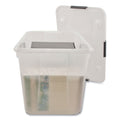 Advantus Rolling 15-Gal. Storage Box, Letter/Legal Files, 23.75" x 15.75" x 15.75", Clear