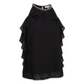 Michael Kors Ruffled Chain-Hardware Top,Size Small by Vanessa Jane