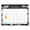Blue Sky Baccara Dark Desk Pad, Baccara Dark Floral Artwork, 22 x 17, White/Black Sheets, Black Binding, Clear Corners, 2023