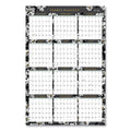 Blue Sky Baccara Dark Laminated Erasable Wall Calendar, Floral Artwork, 36 x 24, White/Black/Gold Sheets, 12-Month (Jan-Dec): 2023