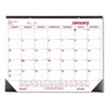 Brownline Monthly Desk Pad Calendar, 22 x 17, White/Burgundy Sheets, Black Binding, Black Corners, 12-Month (Jan to Dec): 2023