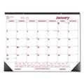 Brownline Monthly Desk Pad Calendar, 22 x 17, White/Burgundy Sheets, Black Binding, Black Corners, 12-Month (Jan to Dec): 2023