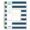 Blue Sky Day Designer Navy Stripe Daily/Monthly Planner, Navy Stripe Artwork, 10 x 8, Navy/White Cover, 12-Month (Jan to Dec): 2023