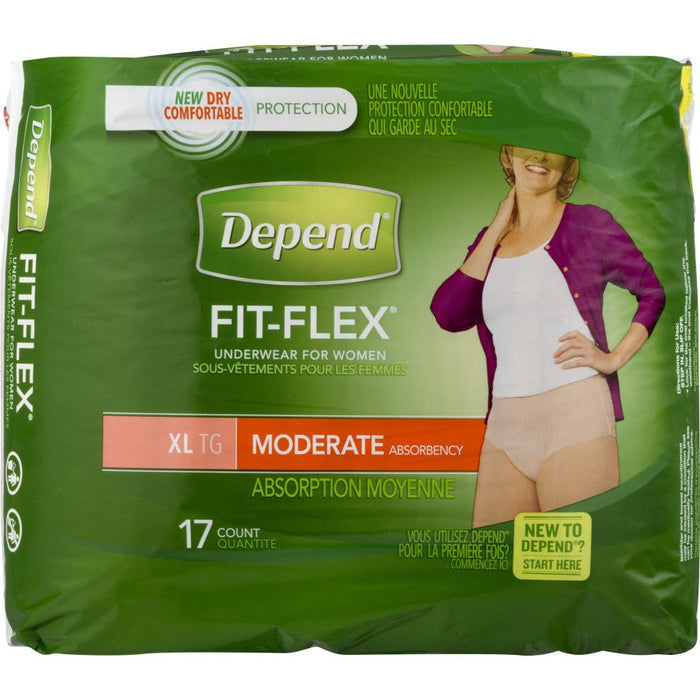 Depend Fit-Flex Underwear, For Women, Moderate Absorbency, XL by Pasteur Pharmacy