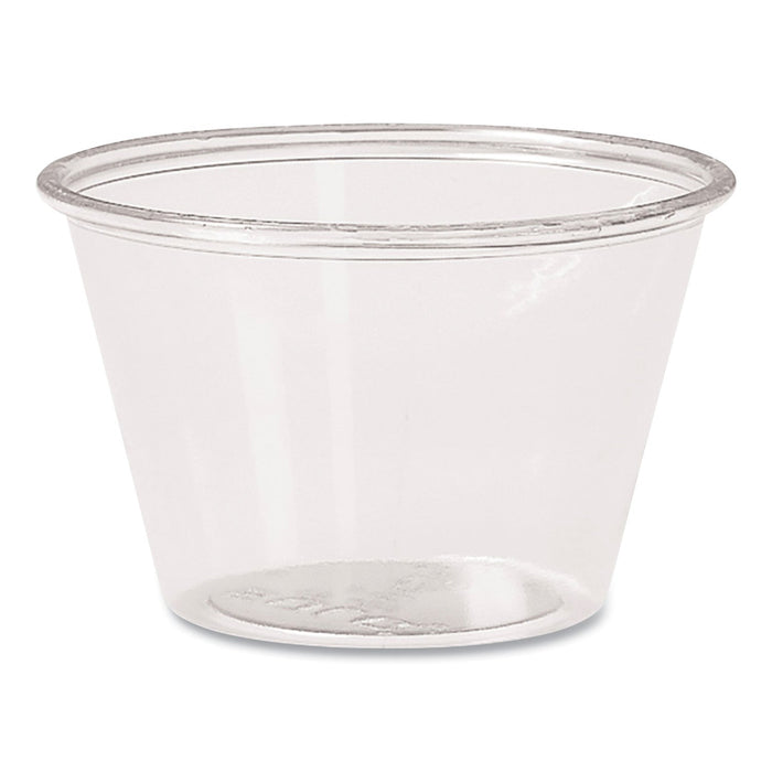 Dart Portion Containers, PET, 4 oz, Clear, 250/Bag, 10 Bags/Carton