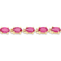 14K Yellow Gold Plated 7.00 Carat Glass Filled Ruby .925 Sterling Silver Bracelet by Bids.com