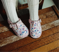 Kids Floral Mary Janes – Breathable Flower Pattern Toddler Dress Shoes by ozznekshoes