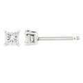 14K White Gold 1.00 Cttw Princess-Cut Square Near Colorless Diamond Classic 4-Prong Solitaire Stud Earrings (G-H Color, SI1-SI2 Clarity) by Bids.com