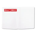 Universal Composition Book, Wide/Legal Rule, Black Marble Cover, 9.75 x 7.5, 100 Sheets, 6/Pack