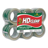 Duck Heavy-Duty Carton Packaging Tape, 3" Core, 3" x 54.6 yds, Clear, 6/Pack