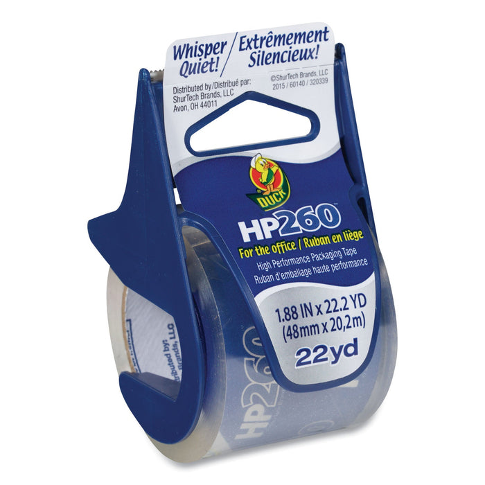 Duck HP260 Packaging Tape with Dispenser, 1.5" Core, 1.88" x 22.2 yds, Clear