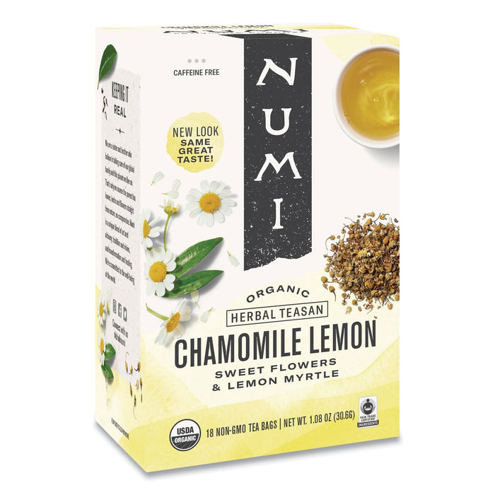 Numi Organic Teas and Teasans, 1.8 oz, Chamomile Lemon, 18/Box