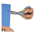 Westcott Titanium Bonded Workbench Shears, 8" Long, 3" Cut Length, Gray/Yellow Offset Handle