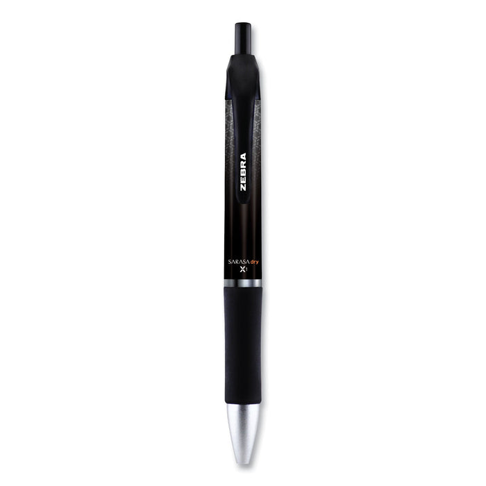Zebra Sarasa Dry Gel X1 Gel Pen, Retractable, Medium 0.7 mm, Blue Ink, Blue Barrel, 12/Pack