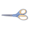 Westcott Titanium Bonded Scissors, 8" Long, 3.5" Cut Length, Gray/Yellow Straight Handle