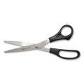 Westcott All Purpose Stainless Steel Scissors, 8" Long, 3.5" Cut Length, Black Straight Handle